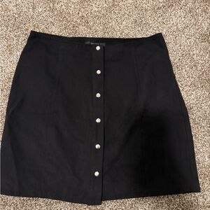 Forever 21 Black Mini Skirt with Silver Buttons